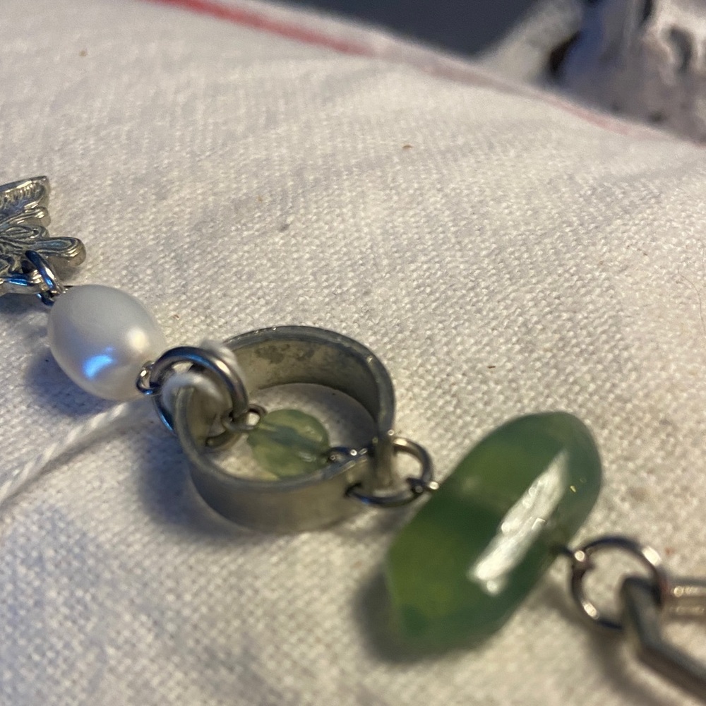 Anne Marie Chagnon Silver and Green adjustable Bracelet - Picture 5 of 5